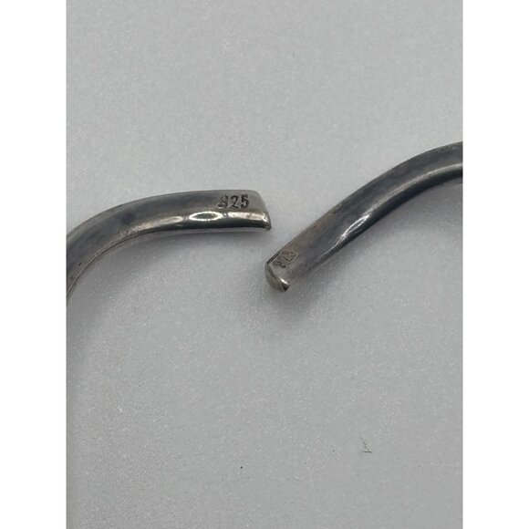 925 Sterling Silver Wavy Dangle Earrings - Picture 4 of 6